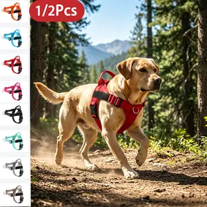 Dog Comfortable Harness - Easy to Fit No-Pull Design Safe Secure and Comfortable Ideal for All Dogs - Resistant Lightweight Straps - Adjustable Straps for Perfect Fit
