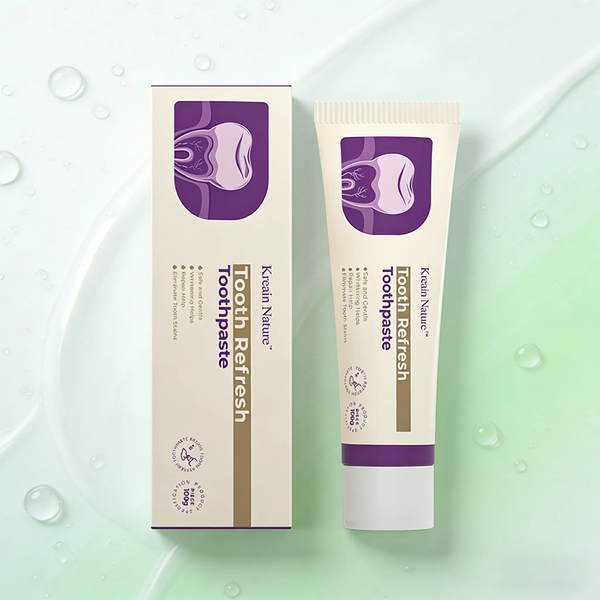 Kreain Nature 2 Oral Care Toothpaste | Clean Natural Ingredients | Gentle Natural Care, Fresh Breath & Prevent Tooth Loss