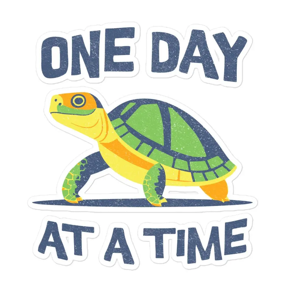 Steady Pace Sobriety Turtle Sticker - Decorative Sticker for Home Decor, Gift Ideas & Ornaments