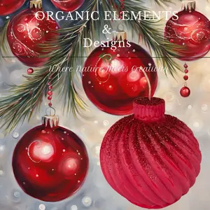 Red Christmas ornament  aromatherapy candle  with eco-friendly glitter