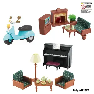 Simulated Living Room Furniture Toy, 1 Box Miniature Model Motorcycle Ornament, Parent-child Interactive Pretend Play Toy, Creative Birthday Gift