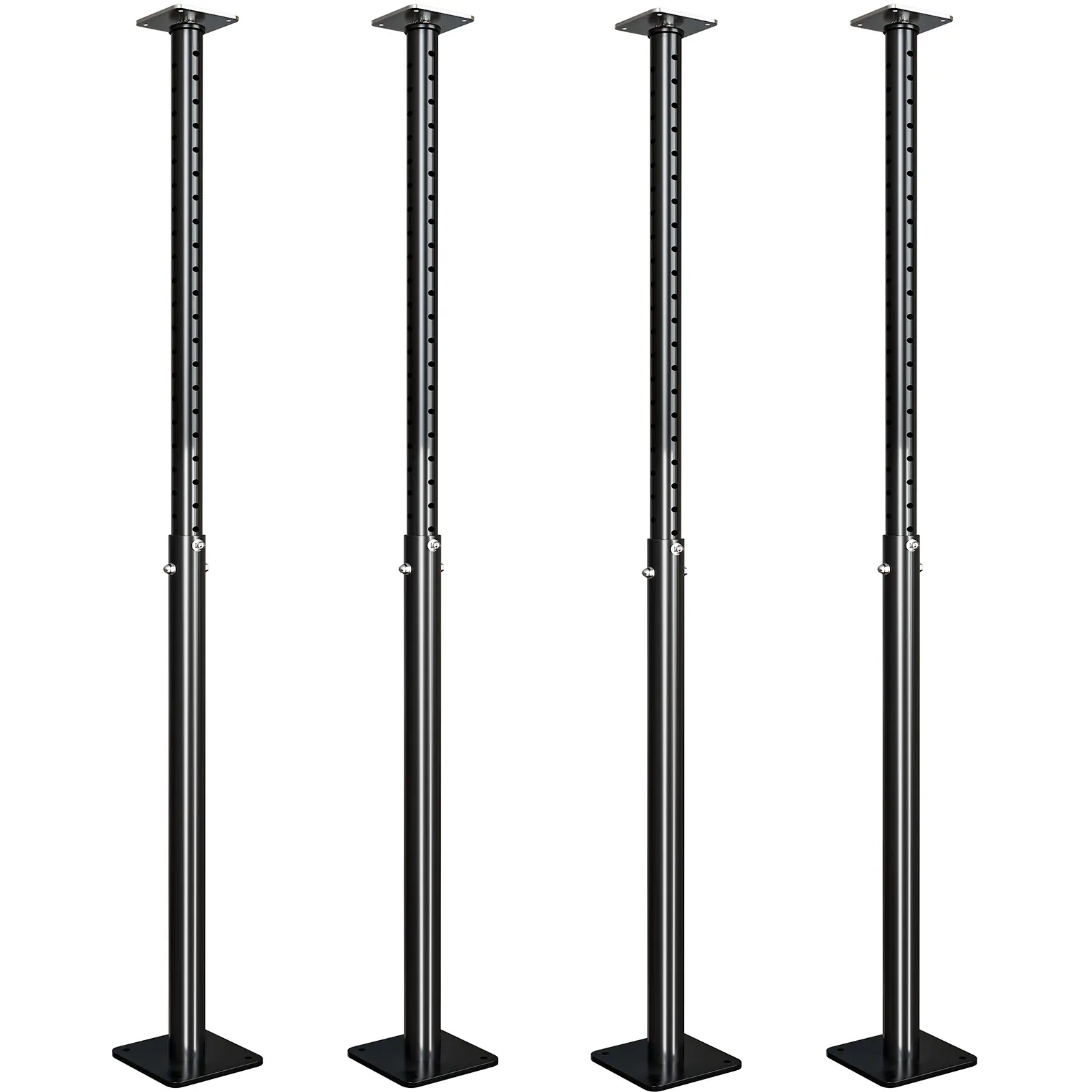 4 Pack 55"-98" Adjustable House Floor Wall Jack Post Pole Rod Fit for Leveling Framing Basement Crawlspace Beam Roof Stair Ceiling, Floor Joist Jack for House Lifting Temporary Support