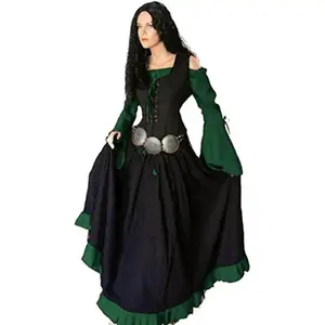 European and American medieval court retro Suitable for slive-style slived shoulder-to-shoulder dresses
