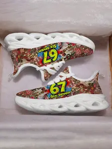 Christmas Limited Edition Number 67 Shoes, Full Print Holiday Elements, Unisex Kids Casual Sneakers, Perfect for Party, All Seasons, Trendy Trainers