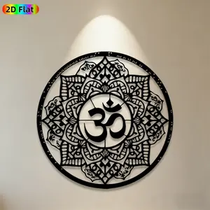 1pc Om Mandala Metal Wall Art, Intricate Om Mandala Statue Mural, Ideal Gift for Diwali, New Year, Spiritual Decor Enthusiasts, Rust-Resistant Metal Wall Decor Wall Sculptures, Perfect for Meditation Room Wall & Garden Fence, Exquisite Sacred Space Accent