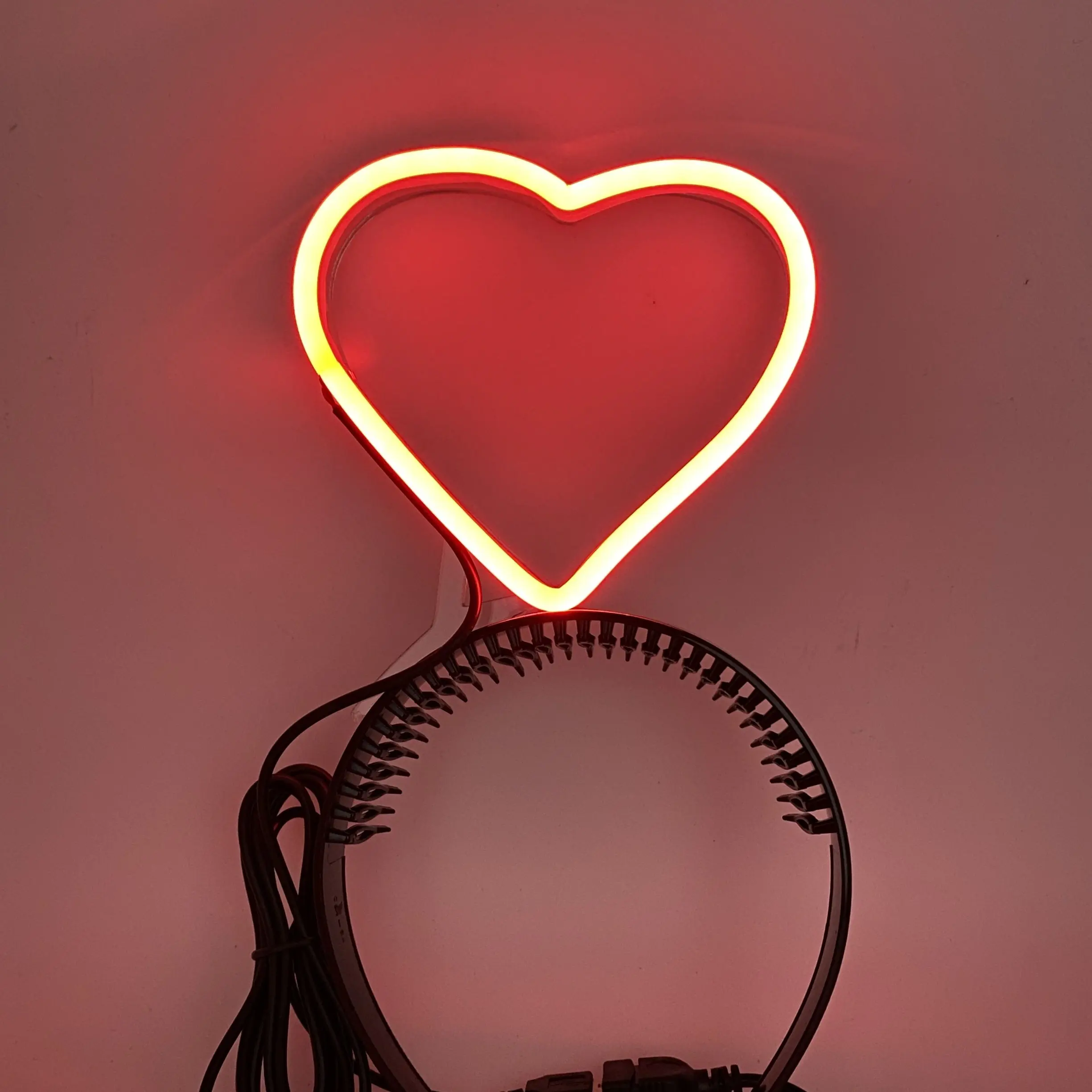 LED Light Up Heart Headband, Neon Heart Headband