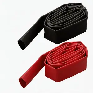 2 Pcs 1 inch (Diameter) Heat Shrink Tubing, 3:1 Adhesive-Lined Large Heat Wire Shrinkable Tube by (4 Feet, Black & Red) kit