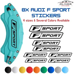 8x Audi F Sport Brake Calipers Decal Stickers for Car