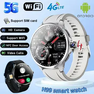 H99 4G Smart Watch 1.95 Amoled Screen 180 °   Pull out 800W Rotary HD Camera GPS WIFI App Download Android System Play Game Whatsapp Tiktok 4G/5G SIM Card Smartwatch