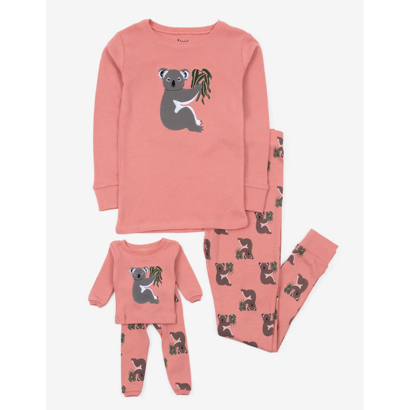 Girl and Doll Matching Pink Koala Pajamas