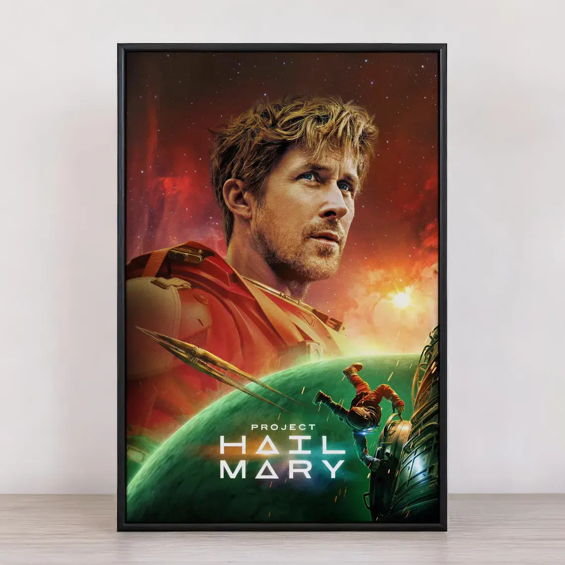 Project Hail Mary Gaming Space Adventure Movie Poster Print, 1pc 2D Flat Canvas Painting, Sci-Fi Thriller Wall Decor Gift for Girls, Living Room Office Home Artwork