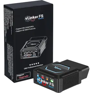 vLinker FS  FORS-can 0BD2 Adapter for-d Fixd  Diagnostic Tool OBD2 Scanner  MS-CAN Work for iOS, Android & Windows, Black