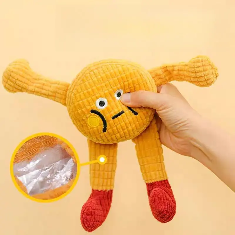 Dog Toys Cat Toys Handmade Soft Yarn Plush Squeaky Toys with Catnip for Cats Small Dogs, Toothbrush Shape, Chew Durable Self-Entertainment Pet Products