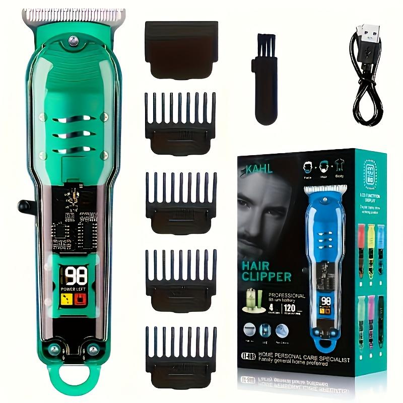 Professional Transparent Hair Clipper for Men - Cordless Rechargeable Trimmer with High-Speed Silent Motor, USB-C Precision Grooming for Home & Salon, Portable Electric Hair Cutting Machine, Durable & Easy to Clean