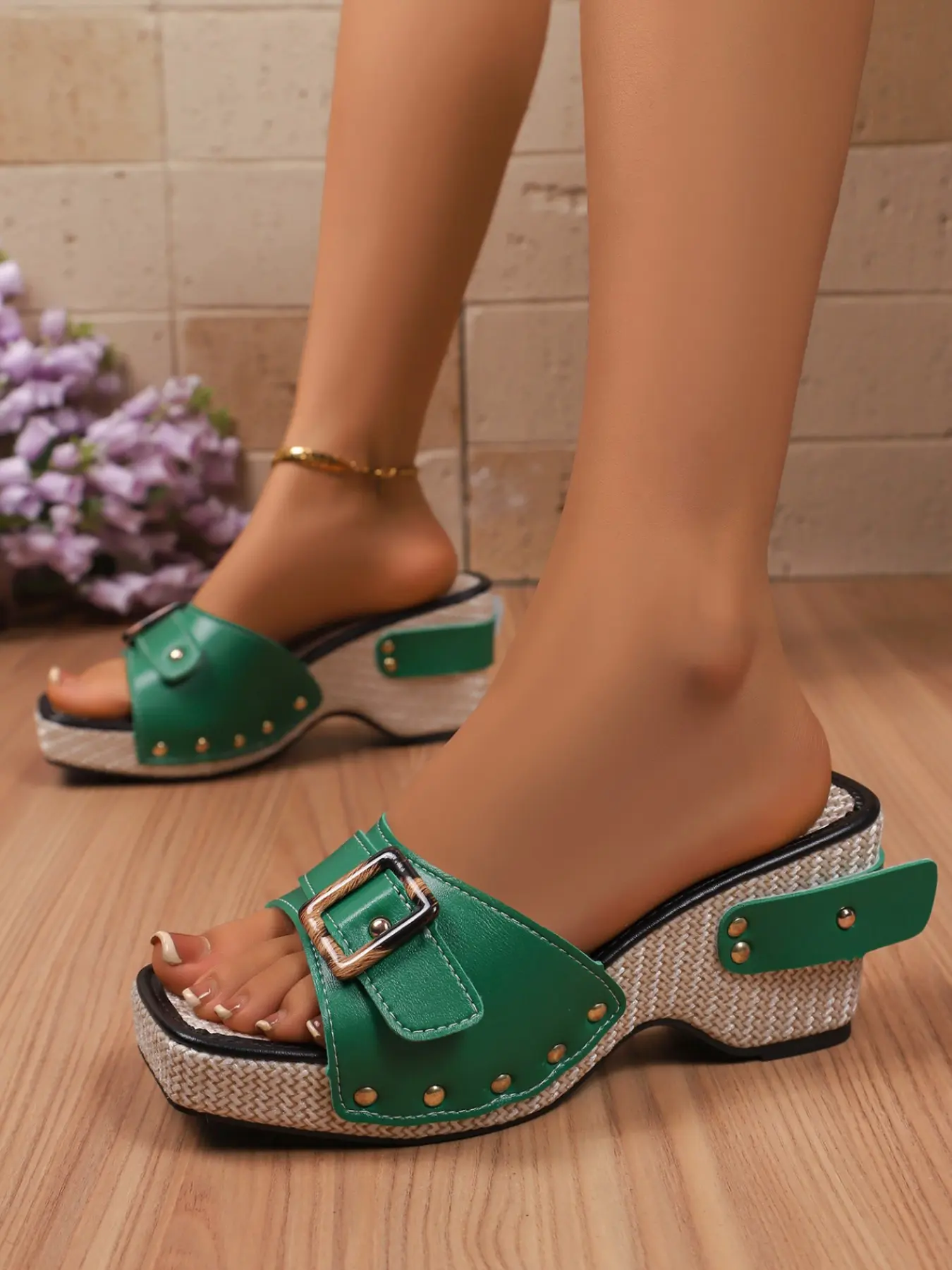 Women's Plus Size Summer Wedge Sandals, Sizes 36-43, Thick Anti-Slip Sole, Toe-Exposed Design, Comfortable Fashion Shoes, Casual Summer Sandals, Casual Trendy Sandals