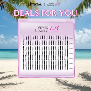 VEYESBEAUTY Flash Spike Cluster Lash ndividual Lashes 10mm-18mm Mix Length Wispy Lash Clusters Wispy Lightweight Softness Weightless Makeup Eyelash Extensions