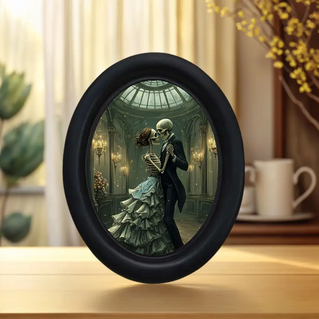 Vintage Art Style Skull Lovers Waltz Dance Wall Decor Western Wall Art Decorative Wall Art, Perfect for Halloween Christmas Thanksgiving Home Office Decoration