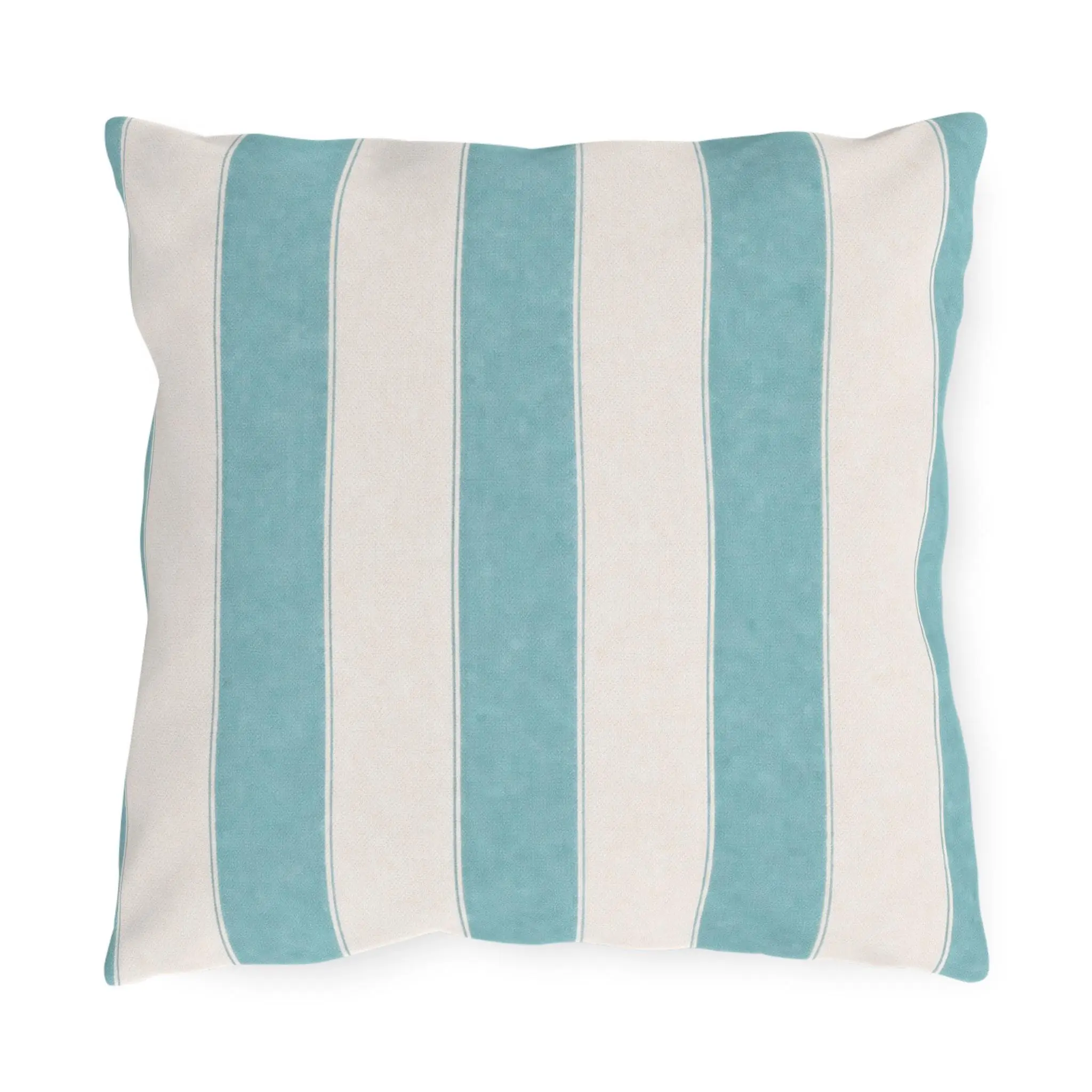 Cabana Aqua Stripe Poolside Resort Pillow | Outdoor Pillows | Coastal Patio Cushion