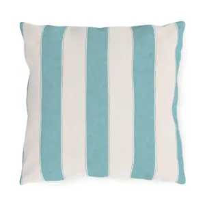 Cabana Aqua Stripe Poolside Resort Pillow | Outdoor Pillows | Coastal Patio Cushion