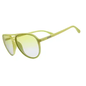 Margs in First Class - goodr Lime Green with Green-Gray Ocean Lenses Mach G Aviator Polarized Sunglasses