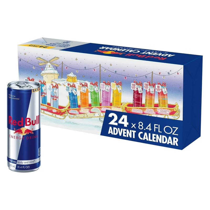 Red Bull Energy Drink Variety 2025 Advent Calendar Pack, with 80mg Caffeine, Taurine & B Vitamins, 8.4 fl. oz. - 24 Cans