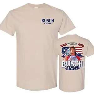 BUSCH LIGHT 2 sides Joe Dirt Red White and Busch Light Shirt, Joe Dirt Merica July 4th Shirt, Casual Graphic Round Neck T-shirt for Summer, Fashion Top for Daily Wear