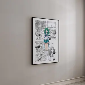 [Sale Up To 40%] Manga Poster Sailor Neptune Michiru Kaiou, Sailor Moon Anime Wall Art, Curated Manga Panels Print, Elegant Anime Decor, Gift for Fans