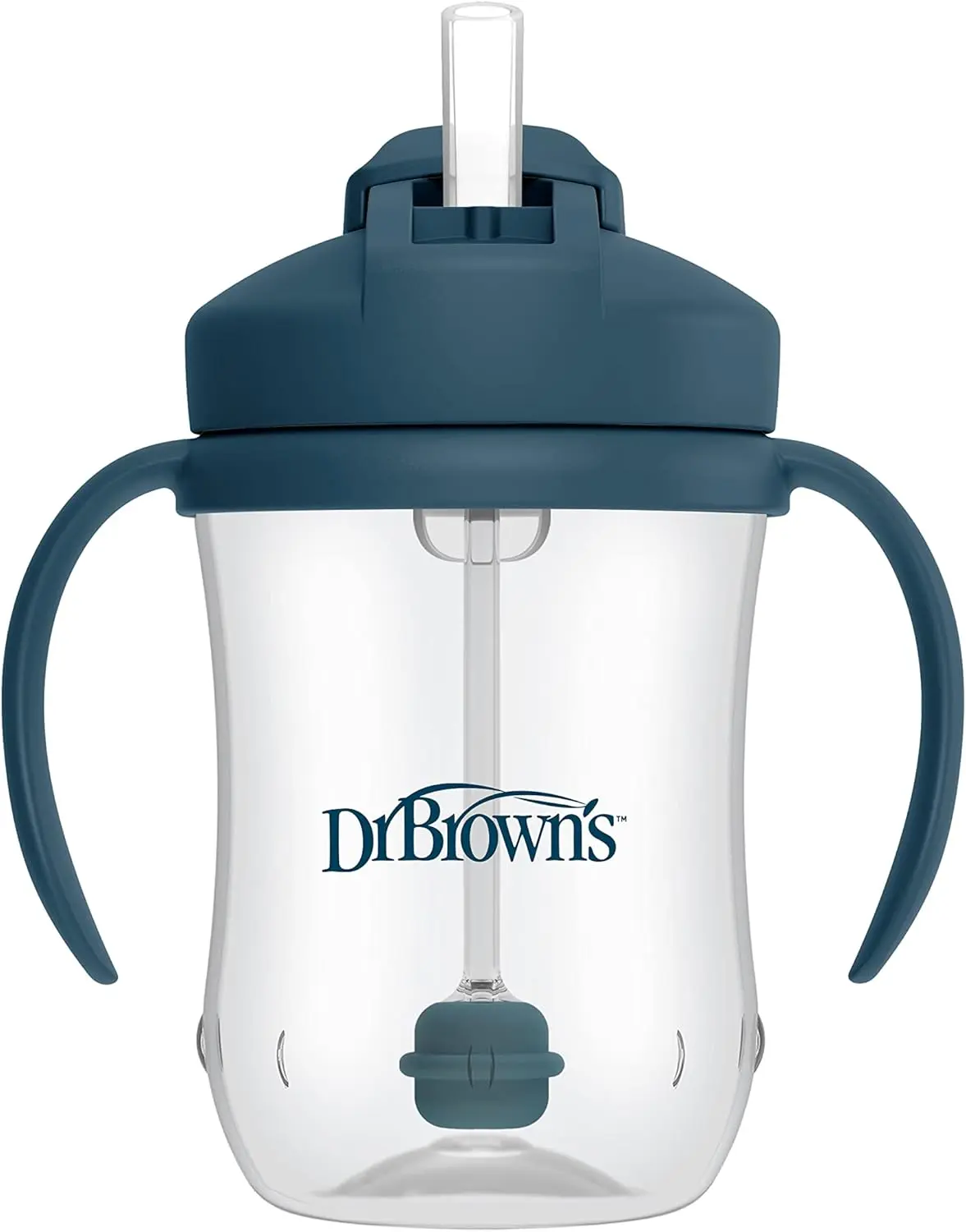 Milestones Baby's First Straw Cup, Training Cup with Weighted Straw, 9oz/270mL, Dark Blue, BPA Free, 6m+