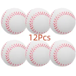 12pcs PU Baseball Soft Sponge Ball Toy Outdoor Sport Practice Trainning Base Ball Kids Decompression Indoor Outdoor Toy Ball