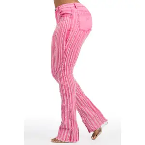 Natalia Pink Stacked Flare Jean