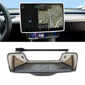 console underscreen storage box For Tesla Model Y 2021-2025 Model 3 2021-2023 center console organizer hidden folderable under screen invisible storage tray accessories interior