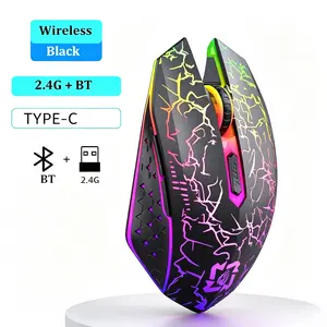 Bluetooth 5.2 Mouse RGB 2.4G Wireless Mouse Dual-Mode Gaming Mouse 6 Buttons Silent Mouse For MacBook Tablet Laptops Computer