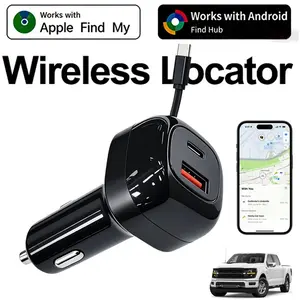 Car GPS Tracker – Mini Vehicle Tracker for Cars & Trucks – Direct 12V Connection via Cigarette Lighter Port, Built in Charge Cable – Worldwide Tracking For iPhone & Android