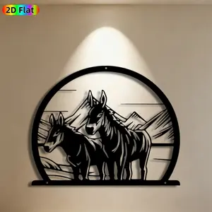 1pc Donkey Metal Wall Art, Majestic Donkey Statue Mural, Ideal Gift for New Year, Christmas, Animal Decor Enthusiasts, Rust-Resistant Metal Wall Decor Wall Sculptures, Perfect for Outdoor Fence & Living Room Wall Donkey Enthusiasts