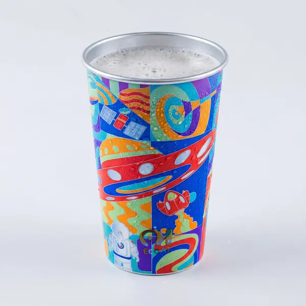 Cold-Activated Color-Changing Aluminium Beer Mug - Hidden Geometric Art Design, Portable Reusable 0-500 ml Eco-Friendly Tumbler, Pour-Compatible Glam Kitchenware Drinkware for Beer, Unique Gift