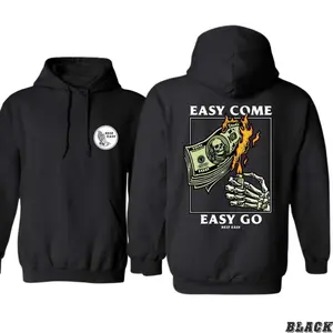 Rest Easy Hoodie, Easy Come Easy Go Skeleton Design, Ideal for Casual Wear, Comfortable and Stylish, Gift for Men, Gift for Women, Gift for You Menswear Sweatshirts