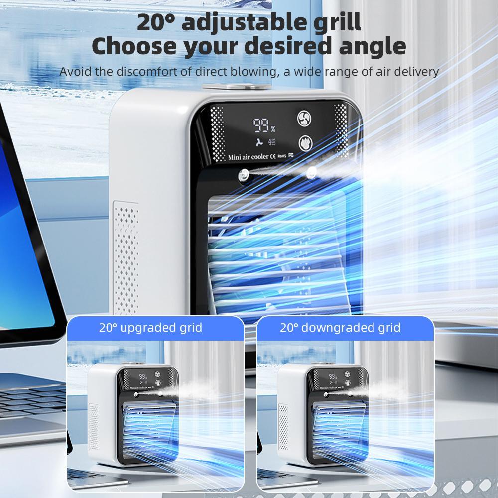 【FathersDayGift】 Portable Air Conditioner Mini Personal ac Unit Upgraded Air Cooler Cooling Fan Small Air Conditioner 2 Speed Cool Mist & Speeds for Room Office Camping Car