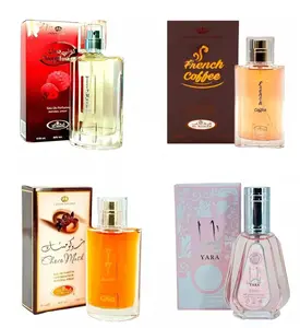 (4pc Bundle Pack) Al-Rehab Choco Musk + French Coffee + Tooty Musk + Ard Al-Zaafaran Yara 50ml Perfume Spray
