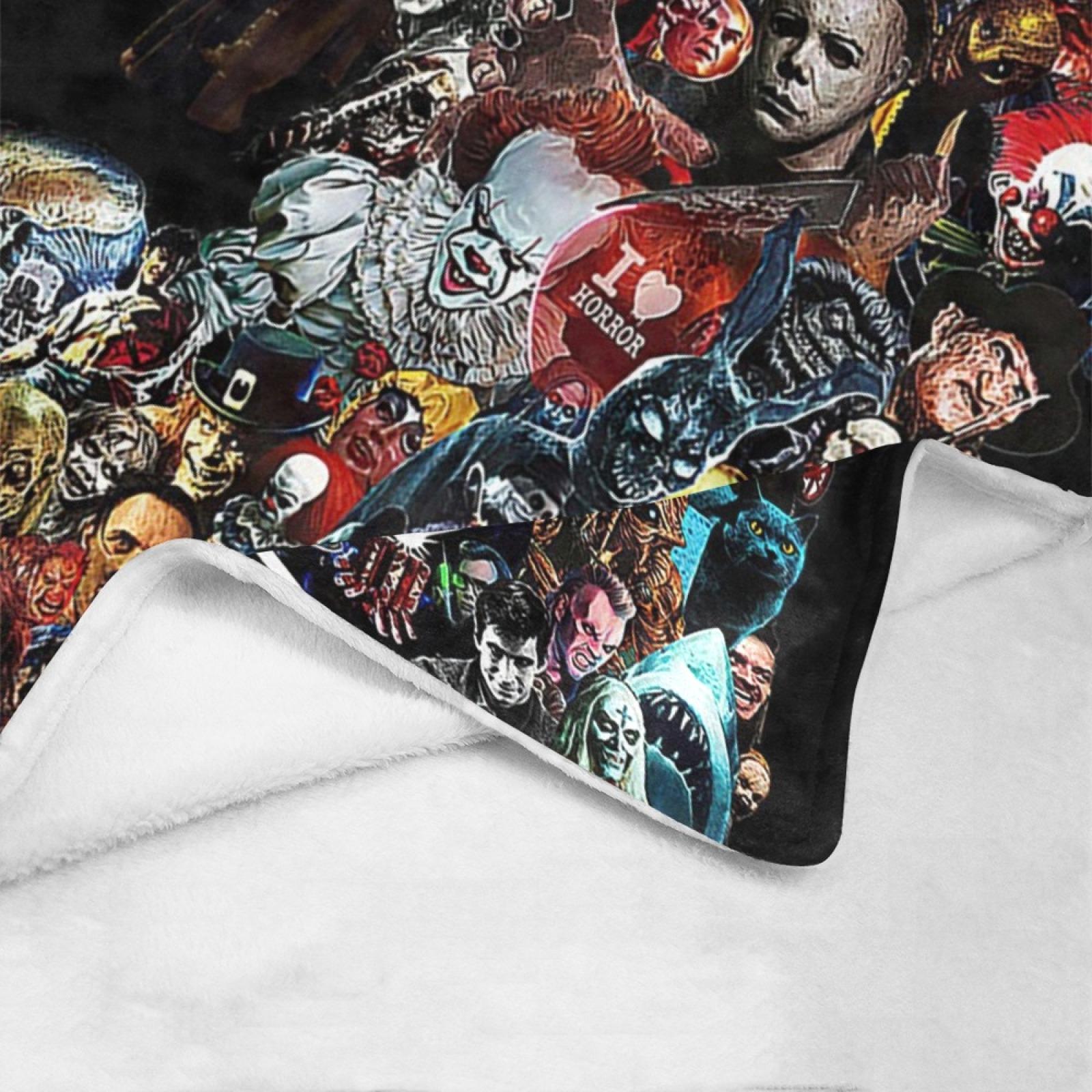Halloween Blanket No You Hang Up Horror Movie Character Blanket Gift Serial Killers Blanket Spooky Season Couch Bed Sofa Soft Lightweight Warm Cozy Flannel Fleece Bed Blanket Microfiber Furry horror  blanket soft comfortable