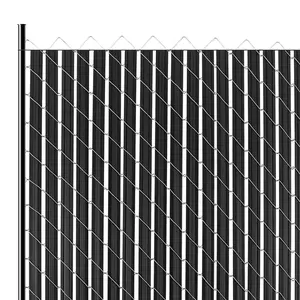 VEVOR Bottom Locking Privacy Slats,  Double-Wall Vertical Bottom-Locking Slats with Wings for Chain-Link Fence, High-Density HDPE Chain Link Slats Ideally Fit 8' High Fence for Garden and Farm(Black)