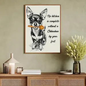 2D Chihuahua Love 12x16 Inch Unframed Canvas Wall Art - Perfect for Kitchen, Bedroom, Living Room, and Office Decor