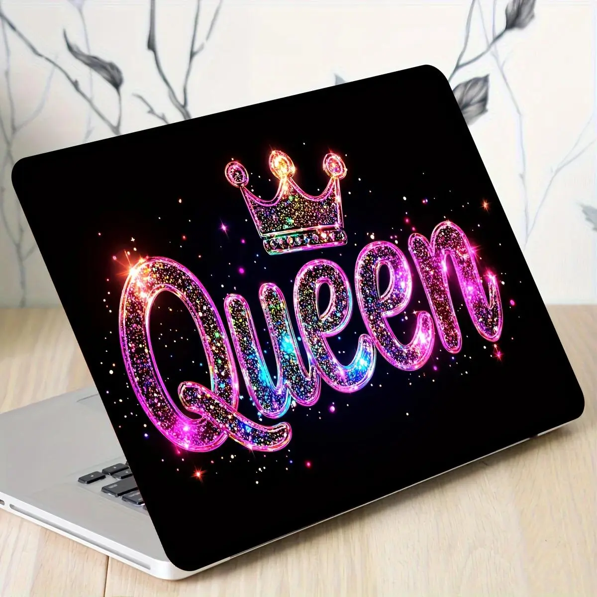 2-Piece Queen Glitter Sticker - Scratch Protective Case with Brilliant Crown Design for Laptops, Cars, Helmets and Refrigerators