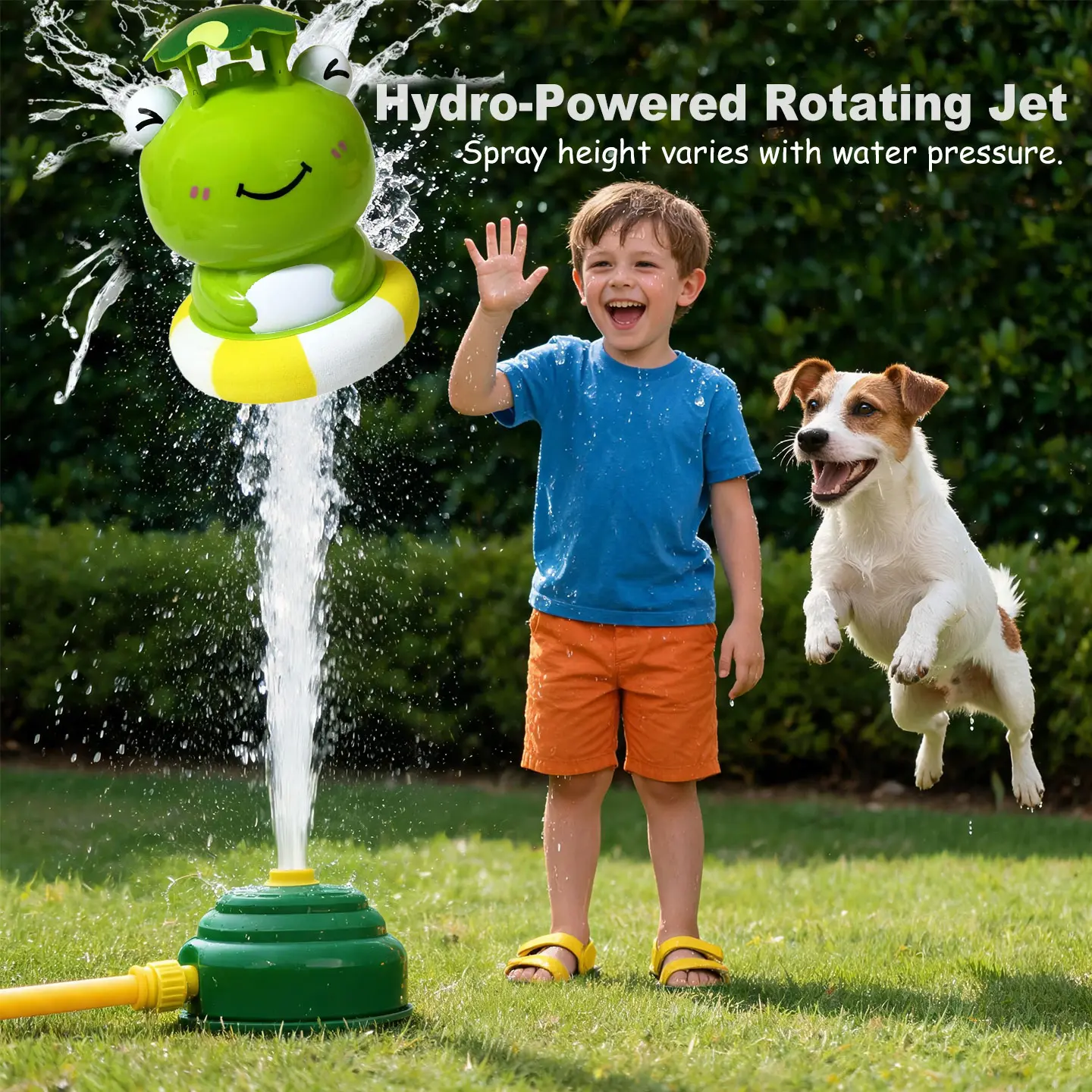 Frog Dog Flying Sprinkler - Durable Outdoor Backyard Water Play Equipment, Portable Pet Cooling Spray Device, Summer Lawn Water Jet Feature, Courtyard Water Activity Gear