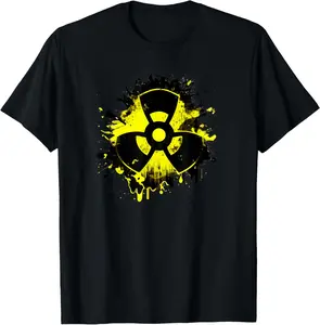 100%cotton Radioactive Symbol Biohazard Symbol Radiation Nuclear T-Shirt