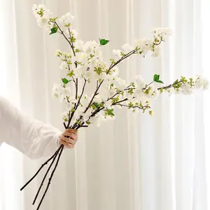 Artificial Cherry Blossom Branches, Fake Flowers Bouquet with Real Touch Long Stems, Faux Silk Flowers for Vases Wedding Party Table Centerpieces Spring Home Decor