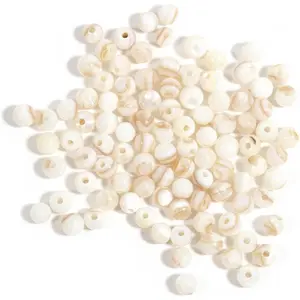 100 count 4mm  White Mother of  Shell Beads -  for Bracelets, Crafts &  Making