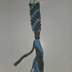 Blue/Grey Macrame Keychain