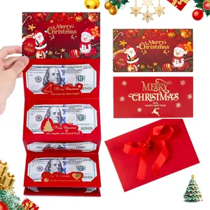 Christmas Cash Gift Envelopes, 2026 New Christmas Money Holders for Cash, Money Envelopes with 6 Slots, DIY Holiday Surprise Card Holder for Xmas Gifts Red envelope gift