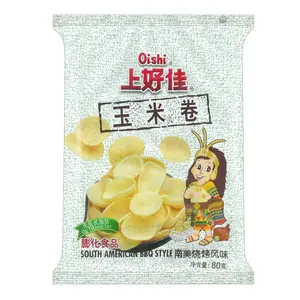 OISHI South American BBQ Flavored Corn Rolls 80g - Crunchy Snack