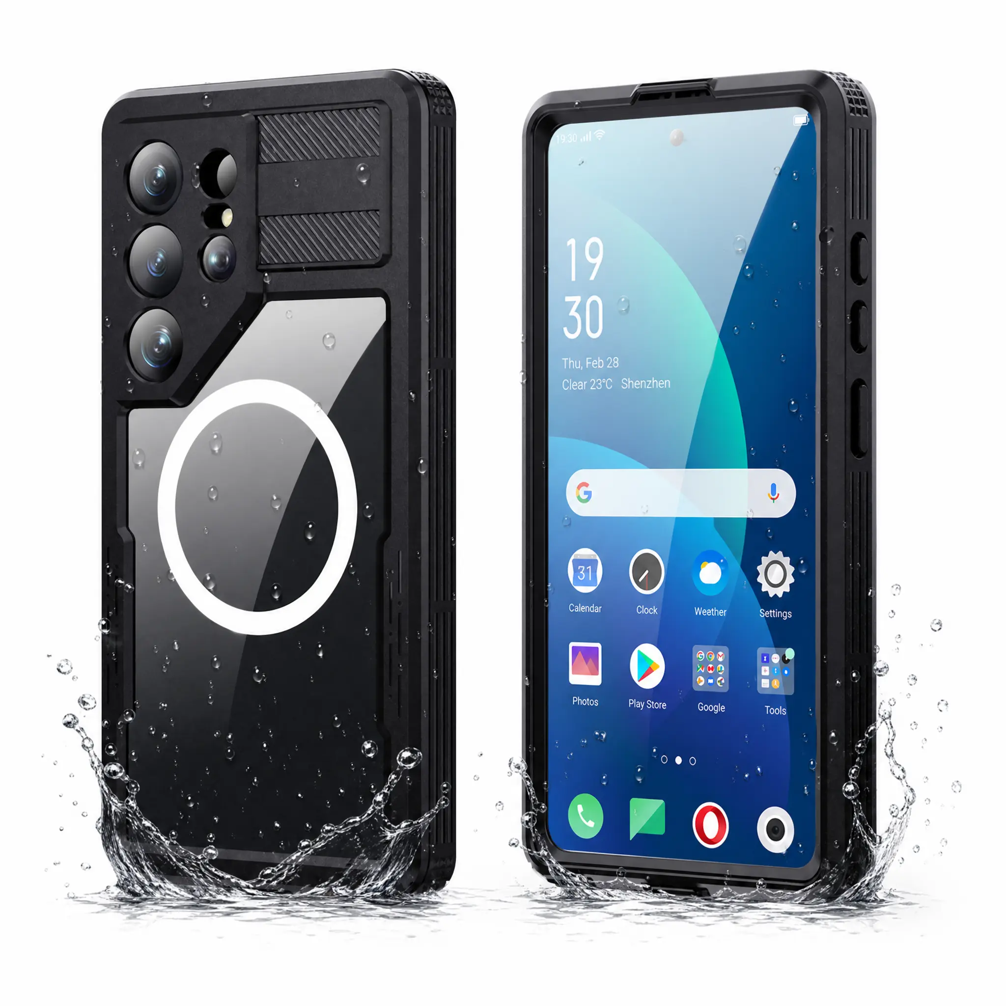 IP68 Waterproof Full Body Smartphone Casing - 2M Drop-Proof, Shockproof Protector Cover for Samsung Galaxy S26, S25, S24, S23 Ultra & Plus, Dustproof, Snowproof with Built-in Screen Protector for Diving, Outdoor Work, Cellphone Protection